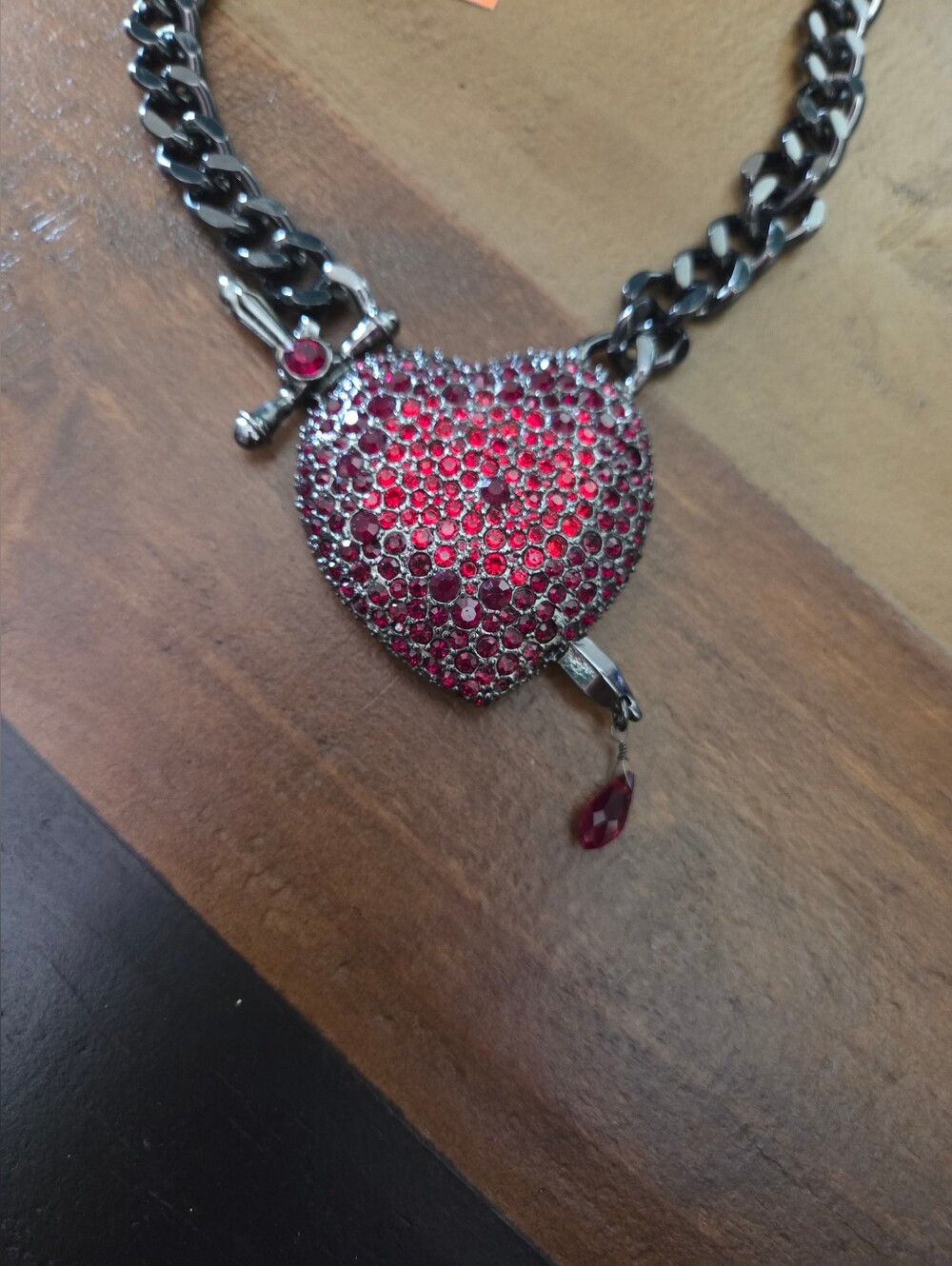 Betsey Johnson Heart Dagger Necklace - Picture 3 of 7